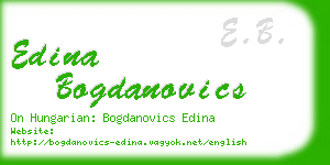 edina bogdanovics business card